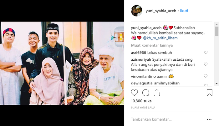 Unggahan instagram Yuni Syahla