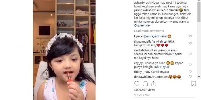 Tangkapan layar unggahan Ashanty.