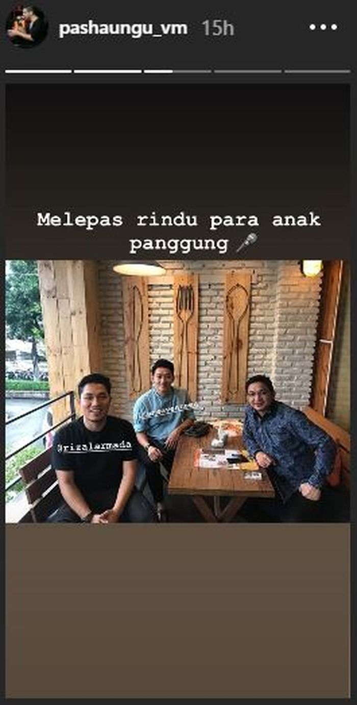 Unggahan Instastory Pasha Ungu.
