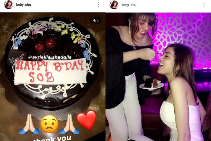 Avriellya memberikan kejutan kepada Beby Shu