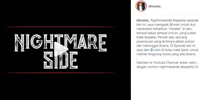 Dimas Tri Adityo penulis Nightmare Side