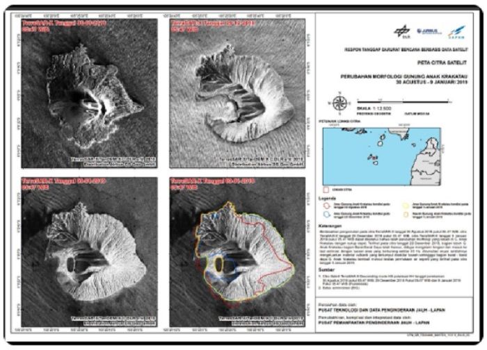 Kondisi morfologi Gunung Anak Krakatau yang diunggah Sutopo Purwo Nugrohho di Twitter