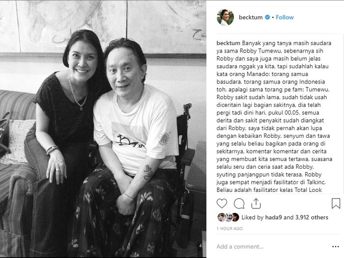 Sahabat kenang masa-masa bersama <a href='https://pontianak.tribunnews.com/tag/robby-tumewu' title='Robby Tumewu'>Robby Tumewu</a>