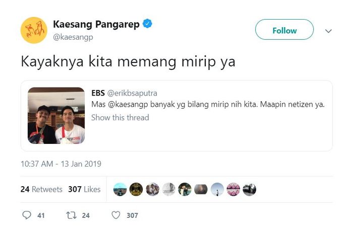 Seorang Lelaki Mengaku Punya Wajah Mirip Kaesang, Berikut Tanggapan Sang Putra Presiden