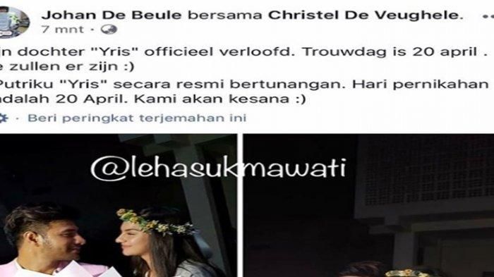 Status ayah Irish Bella di Facebook-nya
