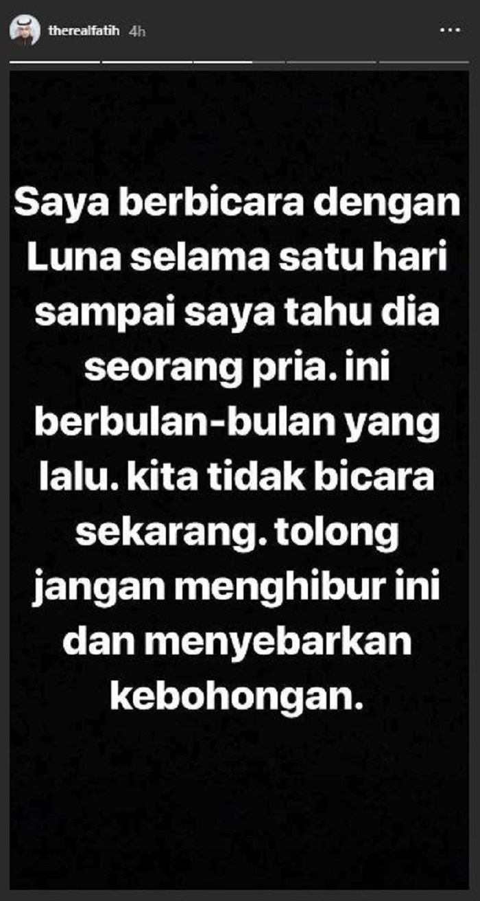 Klarifikasi yang diberikan Fatih Seferagic dalam akun media sosialnya.