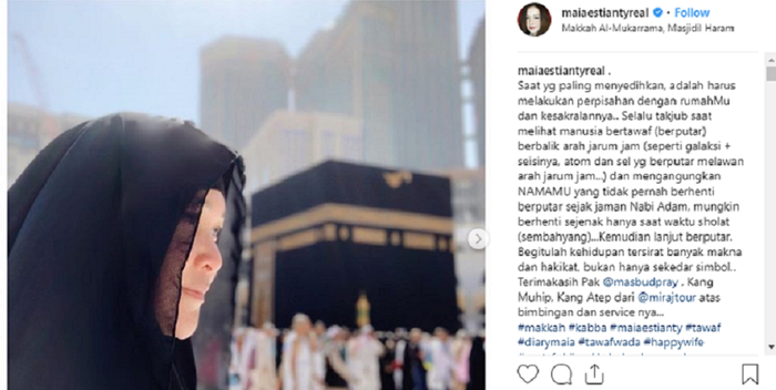 Di Hadapan Kakbah, Maia Estianty Tuangkan Cerita Saat-saat yang Paling Menyedihkan di Hidupnya