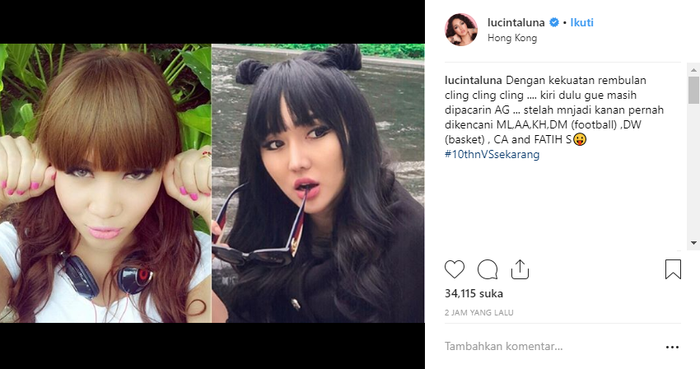 Lucinta Luna pamer <a href='https://pontianak.tribunnews.com/tag/foto' title='foto'>foto</a> 10 tahun lalu