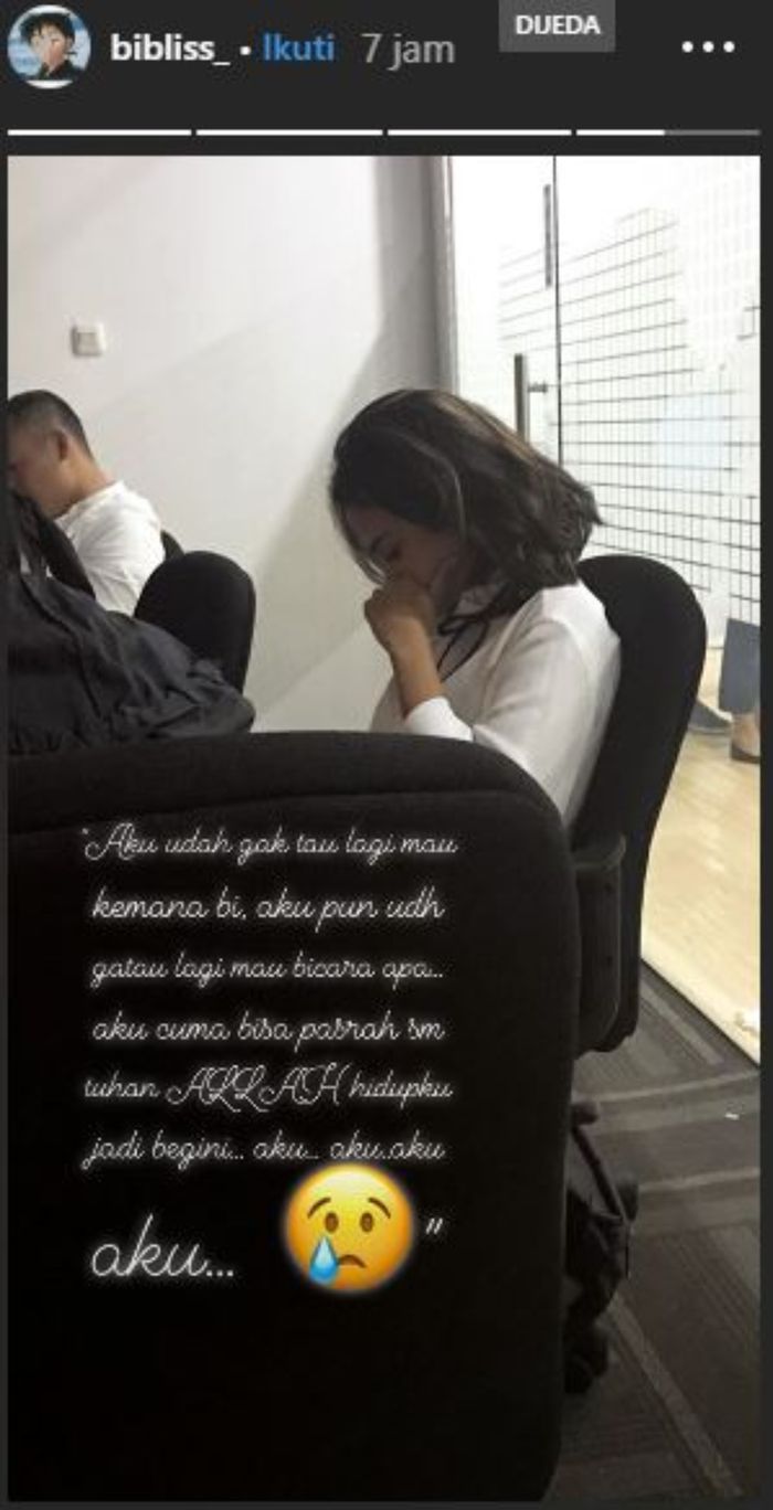 Rintihan pilu Vanessa Angel yang diunggan @bibliss_.