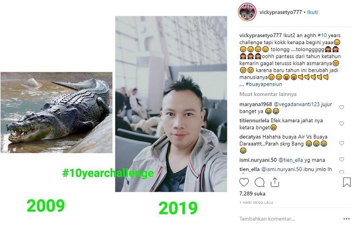 Vicky Prasetyo ikutan 10 years challenge