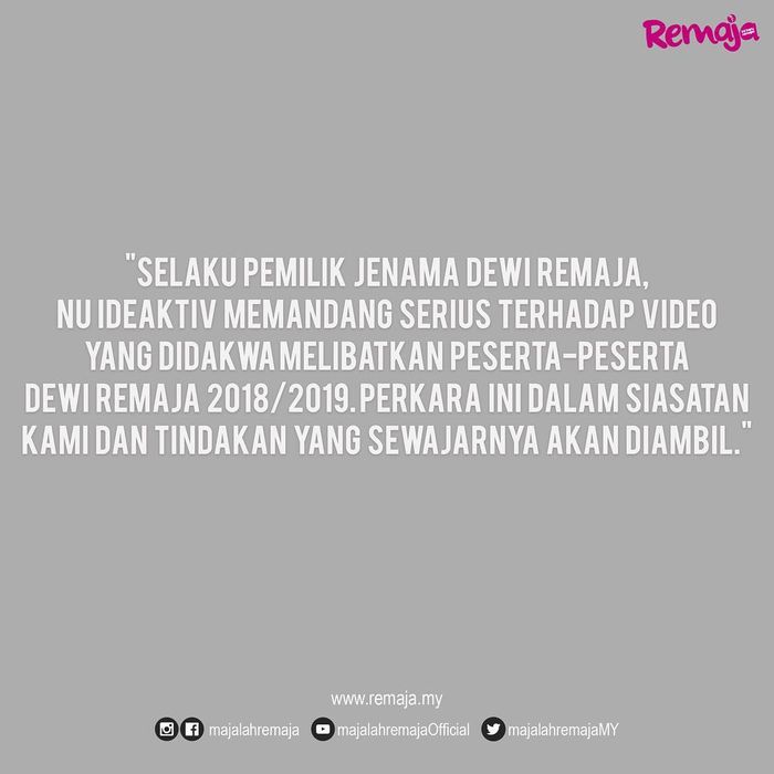 Pernyataan resmi Majalah Remaja