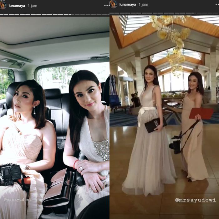 Luna Maya dan Ayu Dewi menghadiri pernikahan Edric Tjandra