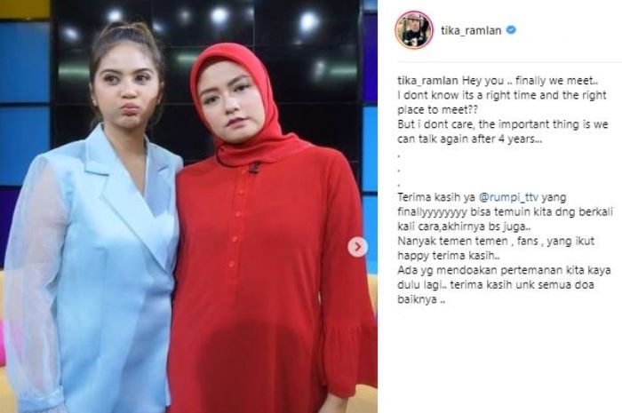 Postingan Instagram Tika eks T2.