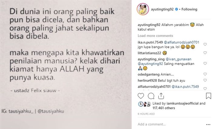 Unggahan Ayu Ting Ting