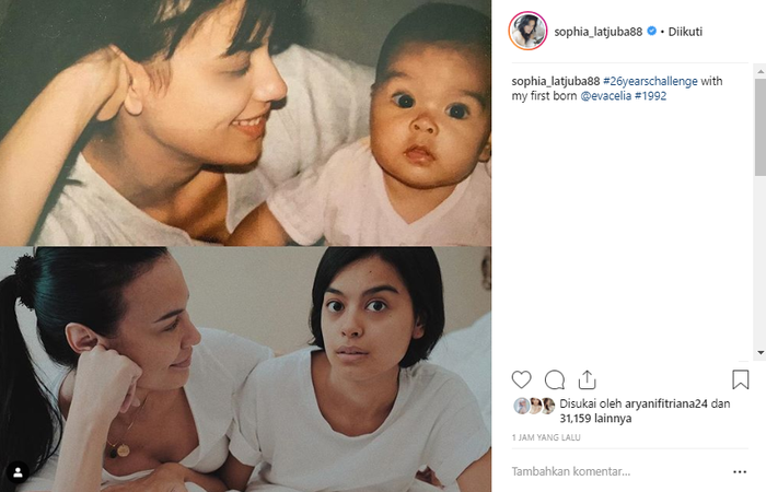Sophia Latjuba bagikan foto 26 tahun lalu