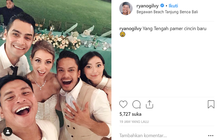 Ryan Ogilvy, Asmirandah, dan Jonas Rivano jadi bagian di pernikahan Randy Pangalila