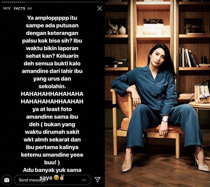 Tangkapan layar unggahan Tyas Mirasih