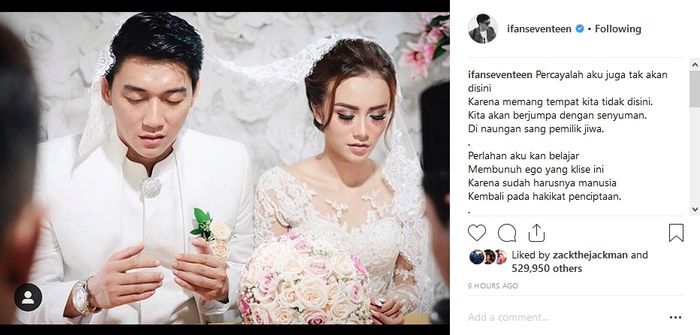 Tangkapan layar unggahan Ifan Seventeen.