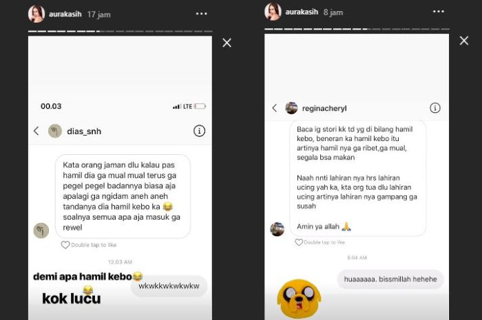 Tanggapan netizen atas kehamilan Aura Kasih