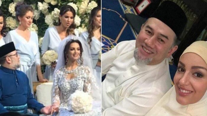 Sultan Muhammad V saat menikah dengan Oksana Voevodina