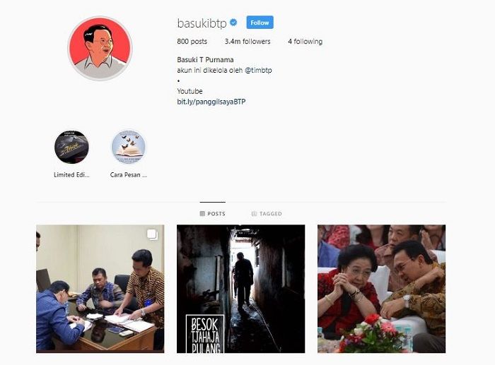 Tak ada lagi foto Veronica Tan di Instagram BTP jelang pernikahan Ahok dan Bripda Puput