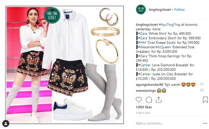 Gelang milik Ayu Ting Ting
