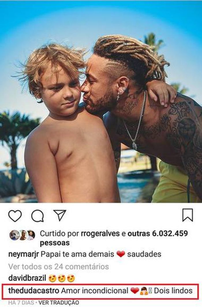 Foto Neymar bersama putranya, Davi Luca.