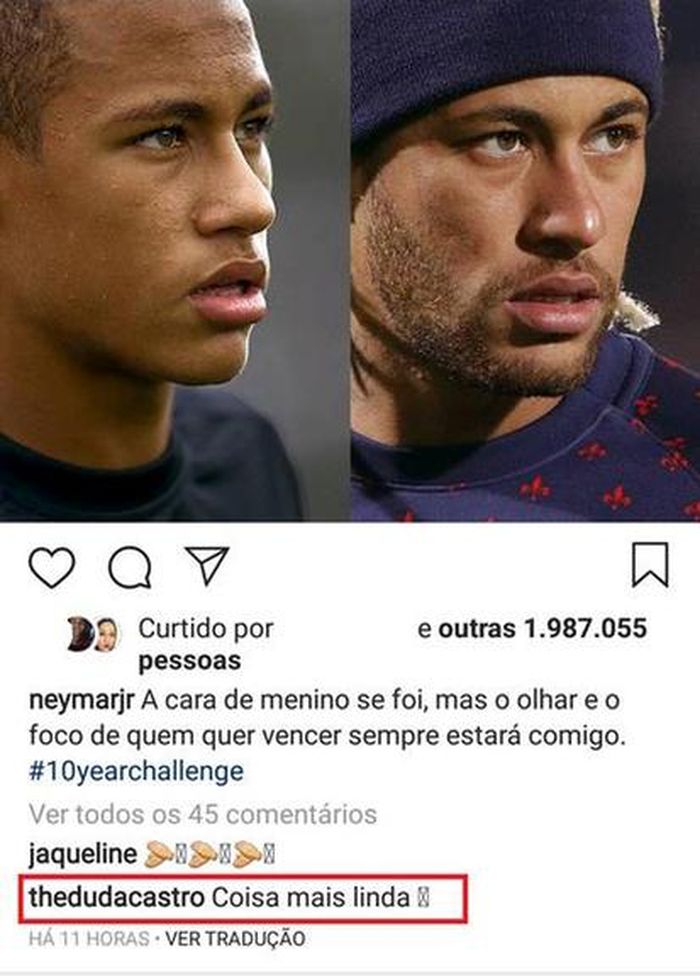 Foto Neymar dikomentari model asal Brasil, Duda Catros.
