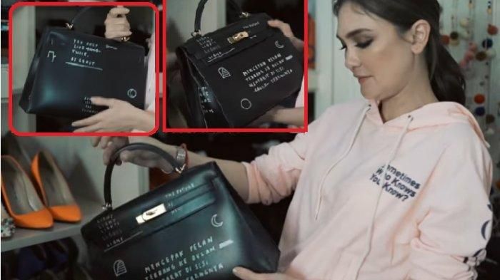 Tas Hermes yang ditulisi curhatan Luna Maya.