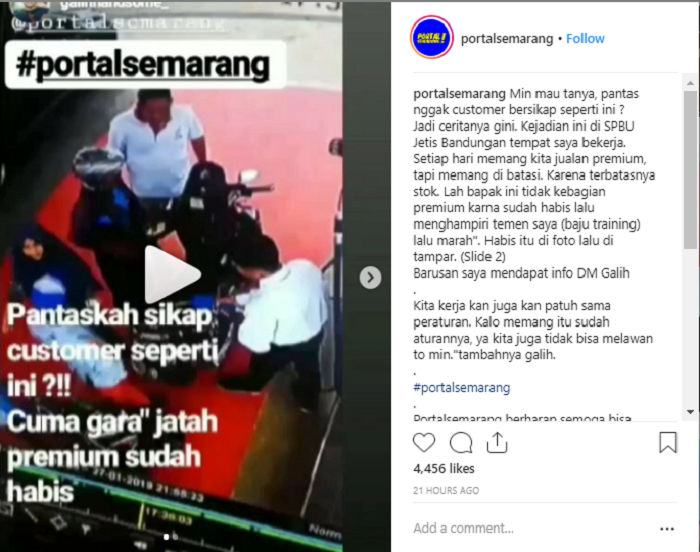 VIRAL, Hanya Karena Tak Kebagian Premium, Seorang Pelanggan Tampar Keras Petugas SPBU Jetis Bandungan