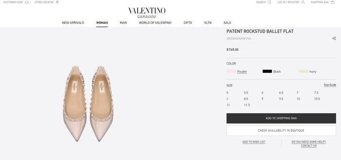 Valentino Patent Rockstud Ballet Flat