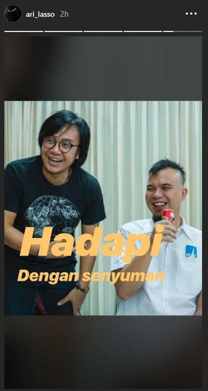 Tangkapan layar unggahan Ari Lasso.