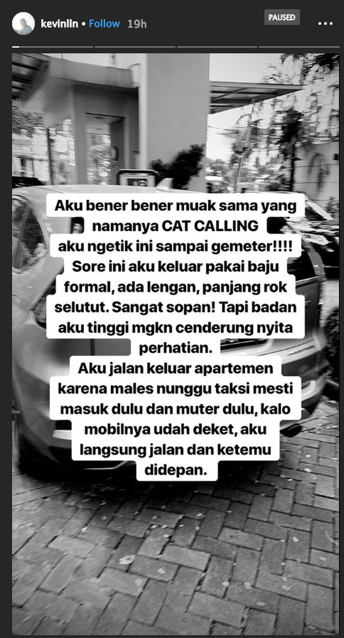 Curhat Kevin Liliana saat mendapat pelecehan seksual di jalan