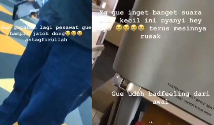 Unggahan penumpang Sriwijaya Air saat terjadi masalah pada pesawat yang ditumpanginya.