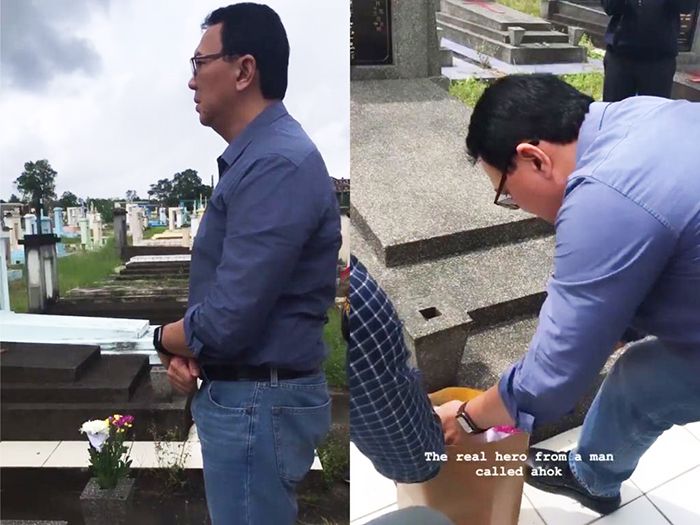 Ahok dimakam Ayahnya