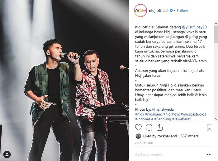 Band Nidji Umumkan Vokalis Baru Pengganti Giring, Kembali Eksis Setelah 2 Tahun