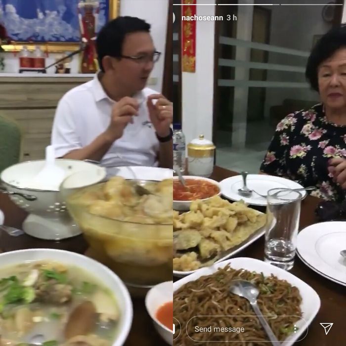 Makan malam perayaan Imlek 2019 Ahok dan keluarga