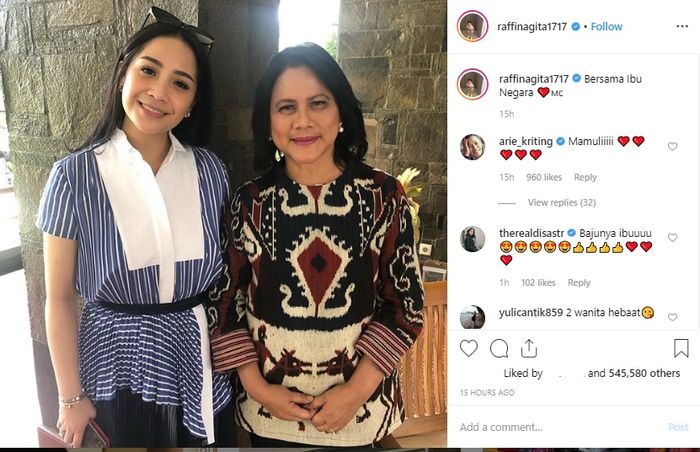 Komentar di unggahan Nagita Slavina