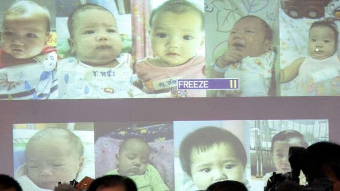 Dalam persidangan ditampilkan foto-foto yang diyakini anak dari Shigeta