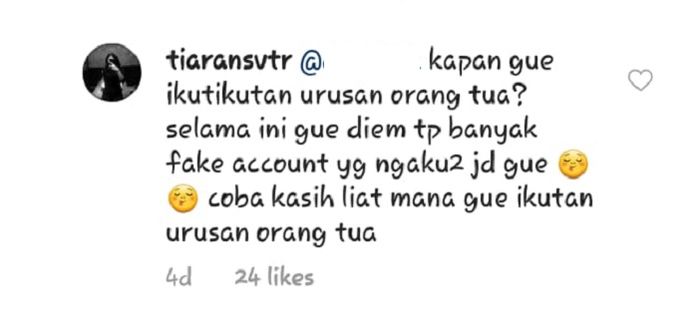 Dituduh Netizen Ikut Campur Urusan Orang Tuanya, Putri Mulan Jameela, Tiara Savitri