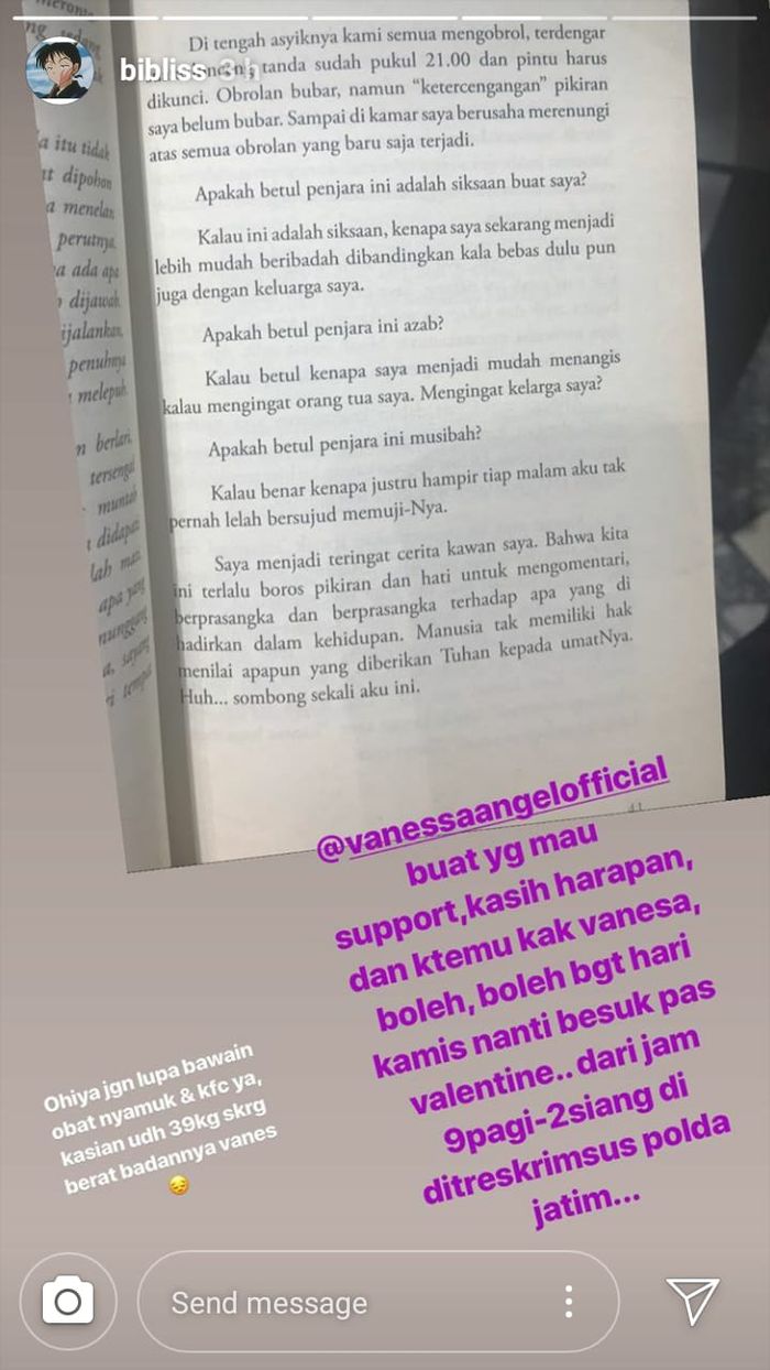 Ajak Semua Orang Jenguk Vanessa Angel Saat Hari Valentine di Polda Jatim, Kekasih: ‘Jangan Lupa Bawain KFC, Ya!’