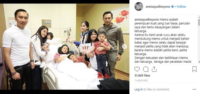 Unggahan akun Instagram @annisayudhoyono