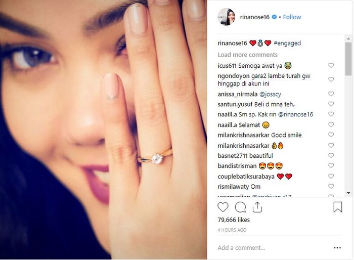2 Kali Menjanda, Rina Nose Pamer Foto Cincin Berlian, Sudah Dilamar?