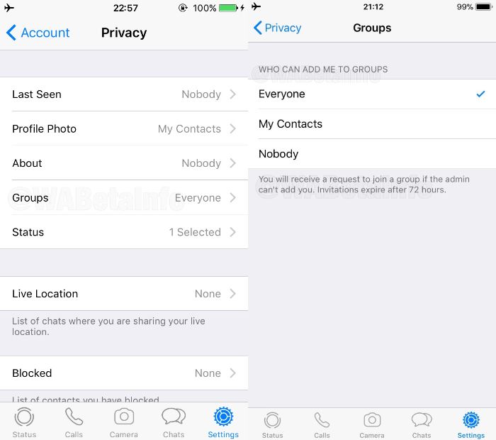 Cara menolak undangan grup Whatsapp bagi pengguna sistem operasi iOS