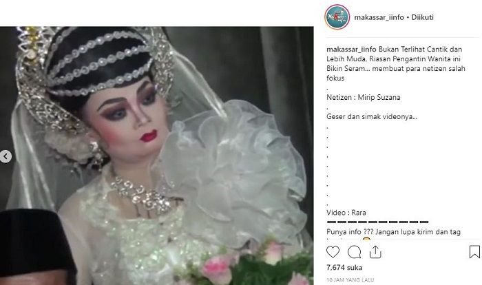 Potret riasan pengantin perempuan yang buat warganet ketakutan
