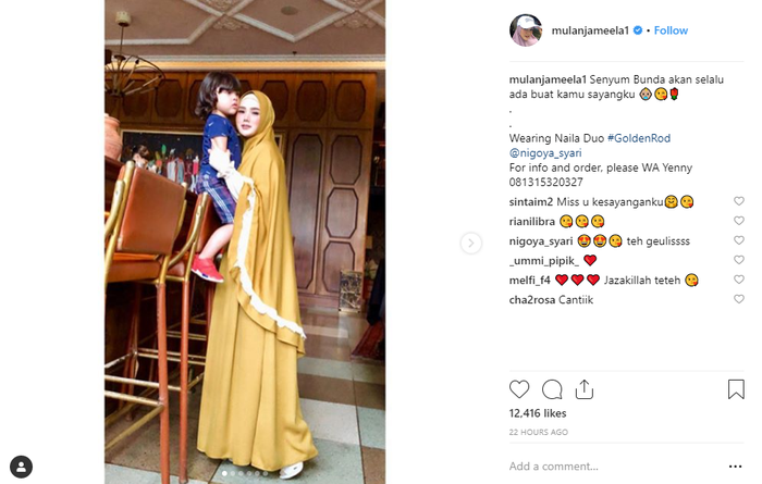 Mulan Jameela sebut dirinya sendiri dengan panggilan 'Bunda'.