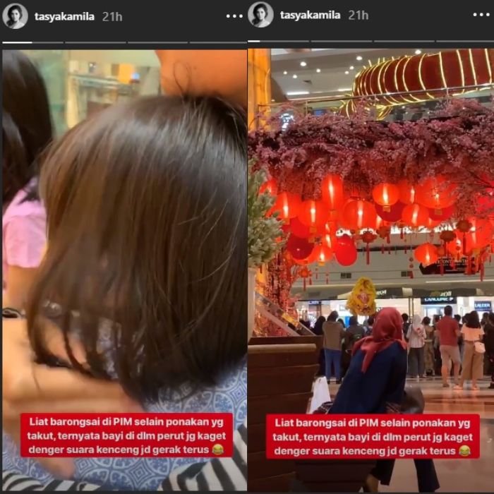 Reaksi bayi di dalam perut Tasya Kamila saat nonton Barongsai.