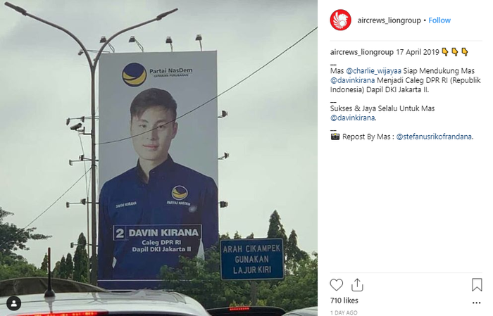 Davin Kirana menjadi Caleg
