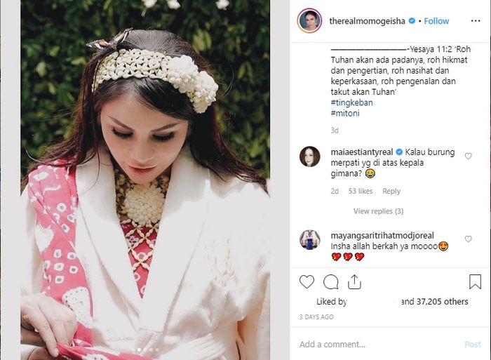 Komentar Maia Estianty dan Mayangsari di acara 7 bulanan Momo Geisha