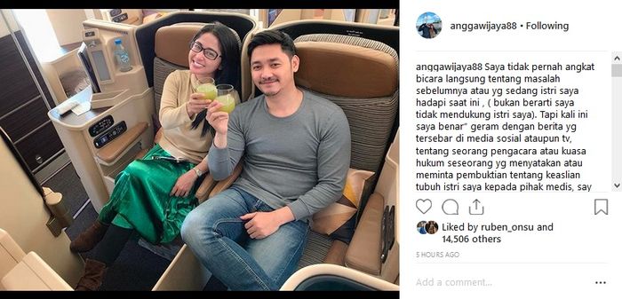 Angga Wijaya yang selama ini seolah tak pernah ikut campur soal kasus yang sedang dihadapi Dewi Perssik dan Meldi, kini mulai merasa tersinggung.